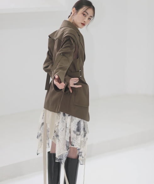 Split Layered Buckle Jacket